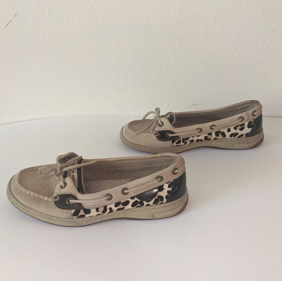 Sperry Top Slider Cheetah Print Boat Slip On Shoes - Picture 5 of 10